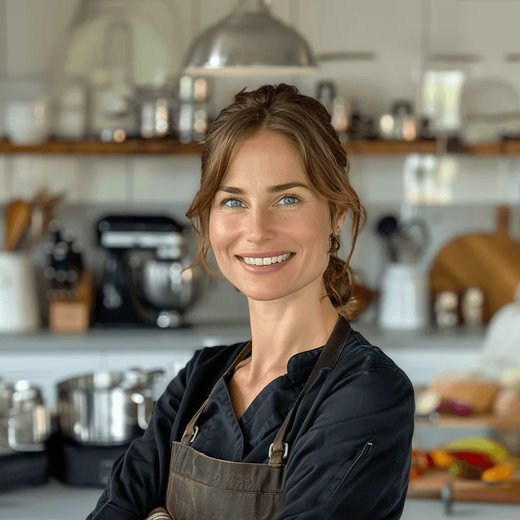 Chef Helena preparing a quick and easy homemade meal in the kitchen